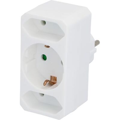 Unitec Adaptador Schuko/Euroadaptador 1 x Schuko 2 x Euro branco, pequeno Unitec Adaptador Schuko/Euroadaptador 1 x Schuko 2 x Euro branco, pequeno