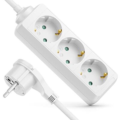 deleyCON 3 Compartimentos Régua de Tomadas com Conector Plano Régua Interior 3,0m Cabo Tomada de Contacto Plano Carcaça Robusta de Plástico Branco deleyCON 3 Compartimentos Régua de Tomadas com Conector Plano Régua Interior 3,0m Cabo Tomada de Contacto Plano Carcaça Robusta de Plástico Branco