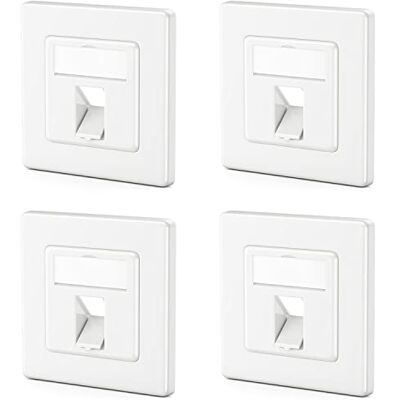 deleyCON 4 x Caixa de conexão de 1 porta caixa vazia para módulos Keystone tomada de dados embalada saída em ângulo de 45° para Keystones deleyCON 4 x Caixa de conexão de 1 porta caixa vazia para módulos Keystone tomada de dados embalada saída em ângulo de 45° para Keystones