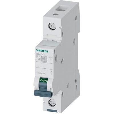 Siemens 5SL61207 Interruptor automático magnetotérmico 1P 20A curva C 6kA 230/400V Siemens 5SL61207 Interruptor automático magnetotérmico 1P 20A curva C 6kA 230/400V