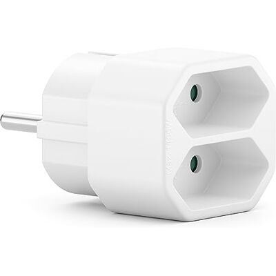 deleyCON Barra de Tomadas de Interior com Cabo Euro Cabo de Alimentação Adaptador de Tomada Adaptador de Corrente Euro Multi-Tomada com 2 Tomadas Euro 2,5 A Interior, Máx. 1100 W deleyCON Barra de Tomadas de Interior com Cabo Euro Cabo de Alimentação Adaptador de Tomada Adaptador de Corrente Euro Multi-Tomada com 2 Tomadas Euro 2,5 A Interior, Máx. 1100 W