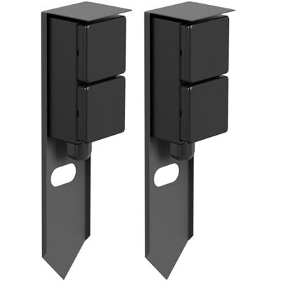 ledscom.de 2 colunas de tomadas para jardim PIWI com estaca para exterior, IP44, duplo, aço inoxidável, antracite, quadradas, 30 cm ledscom.de 2 colunas de tomadas para jardim PIWI com estaca para exterior, IP44, duplo, aço inoxidável, antracite, quadradas, 30 cm