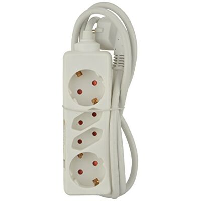 Unitec régua, 2 schuko e 2 tomadas euro, 1,4 m, 1 peça, branco, Unitec régua, 2 schuko e 2 tomadas euro, 1,4 m, 1 peça, branco,