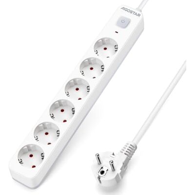 AIGOSTAR - Multipresa 6 Prese - Cable 3 m - Power strip AIGOSTAR - Multipresa 6 Prese - Cable 3 m - Power strip