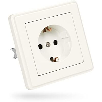 ABSINA Conjunto de tomadas elétricas de parede greate – tomada de parede para montagem embutida, tomadas elétricas de parede interior 250 V, CA 16 A IP20, incl. Moldura, inserção embutida e tampa, tomada ABSINA Conjunto de tomadas elétricas de parede greate – tomada de parede para montagem embutida, tomadas elétricas de parede interior 250 V, CA 16 A IP20, incl. Moldura, inserção embutida e tampa, tomada