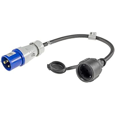 ChiliTec Cabo adaptador CEE de 35 m, conector macho à tomada de terra IP44, proteção contra salpicos de água, H07RN-F 3G2,5 230 V/16 A, 3 pinos, 3500 W, para campismo, caravanas e autocaravanas ChiliTec Cabo adaptador CEE de 35 m, conector macho à tomada de terra IP44, proteção contra salpicos de água, H07RN-F 3G2,5 230 V/16 A, 3 pinos, 3500 W, para campismo, caravanas e autocaravanas
