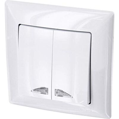 HAVA Interruptor embutido em série, LED, terminal de conexão, tudo em um, série G1 branco puro HAVA Interruptor embutido em série, LED, terminal de conexão, tudo em um, série G1 branco puro