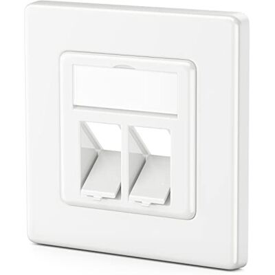 deleyCON 1 x Caixa de conexões LAN de 2 portas conector de dados incorporado para módulos Keystone inclinados de 45° para módulos Keystone com p.e. Conector RJ45 coaxial RJ-11 entrada Cinch Toslink deleyCON 1 x Caixa de conexões LAN de 2 portas conector de dados incorporado para módulos Keystone inclinados de 45° para módulos Keystone com p.e. Conector RJ45 coaxial RJ-11 entrada Cinch Toslink