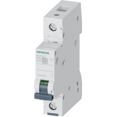 Siemens 5SL61257 Interruptor automático magnetotérmico 1P 25A curva C 6kA 230/400V Siemens 5SL61257 Interruptor automático magnetotérmico 1P 25A curva C 6kA 230/400V