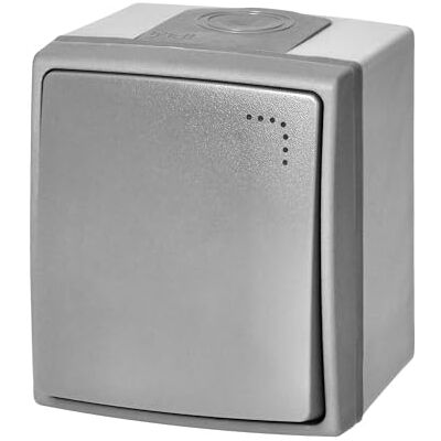 Miratic Interruptor parede botão campainha exterior campainha de porta de cor cinzenta robusta e duradoura casa e escritório com grau de proteção IP55 (com retroiluminação) Miratic Interruptor parede botão campainha exterior campainha de porta de cor cinzenta robusta e duradoura casa e escritório com grau de proteção IP55 (com retroiluminação)