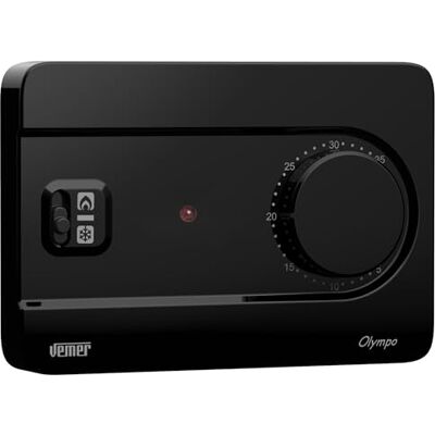 VEMER Termostato de parede com chumbo, usado para aquecimento e ar condicionado, alimentação a pilhas, preto VEMER Termostato de parede com chumbo, usado para aquecimento e ar condicionado, alimentação a pilhas, preto