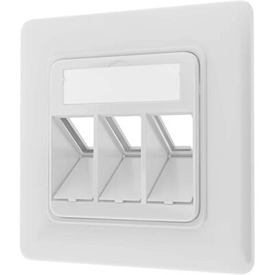 HB-DIGITAL tomada de rede para 3X Keystone módulo Jacks tomada embutida caixa de junção tomada vácuo para p. ex. LAN RJ45 LAN Ethernet 3-Port RAL9003 HB-DIGITAL tomada de rede para 3X Keystone módulo Jacks tomada embutida caixa de junção tomada vácuo para p. ex. LAN RJ45 LAN Ethernet 3-Port RAL9003