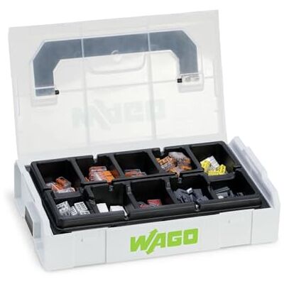 WAGO Conjunto de bordas de conexão , 166 peças, série 221, 2273, 773, 224 e 243, para todos os tipos de condutores, em L-BOXX Mini WAGO Conjunto de bordas de conexão , 166 peças, série 221, 2273, 773, 224 e 243, para todos os tipos de condutores, em L-BOXX Mini