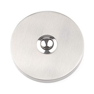 HUBER Botão de campainha de superfície de metal campainha de superfície I botão de latão cromado campainha porta frontal HUBER Botão de campainha de superfície de metal campainha de superfície I botão de latão cromado campainha porta frontal