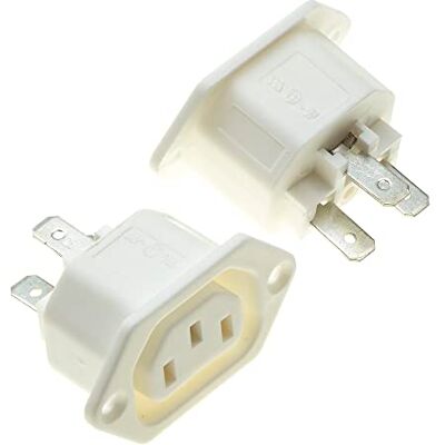 Keple IEC Panel Socket Flange fixa branco, embalagem de 2 AC 250 V 10 A 320 C13 montagem conector fêmea 3 pinos entrada módulo tomada alimentação reta Keple IEC Panel Socket Flange fixa branco, embalagem de 2 AC 250 V 10 A 320 C13 montagem conector fêmea 3 pinos entrada módulo tomada alimentação reta