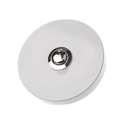 HUBER Botão de campainha de superfície de metal campainha de superfície I botão de latão cromado campainha porta frontal HUBER Botão de campainha de superfície de metal campainha de superfície I botão de latão cromado campainha porta frontal