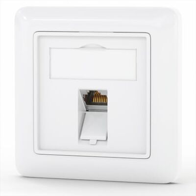 HB-DIGITAL Tomada de rede de 1 porta CAT 7 com Keystone máx. 10 GBit/s sem ferramentas, tomada de rede RJ45 fêmea STP blindada RJ45 caixa de dados LAN – sinal branco RAL 9003 HB-DIGITAL Tomada de rede de 1 porta CAT 7 com Keystone máx. 10 GBit/s sem ferramentas, tomada de rede RJ45 fêmea STP blindada RJ45 caixa de dados LAN – sinal branco RAL 9003