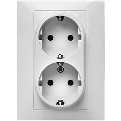 Famatel – Base dupla Tomada embutida Série Habitat 15 Fácil instalação Alta estanqueidade do produto Proteção Infantil TT 16A 250V Branco Famatel – Base dupla Tomada embutida Série Habitat 15 Fácil instalação Alta estanqueidade do produto Proteção Infantil TT 16A 250V Branco