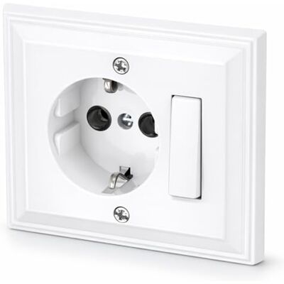 HAVA Tomada de corrente embutida, interruptor universal, tudo em um, série G1 branco puro HAVA Tomada de corrente embutida, interruptor universal, tudo em um, série G1 branco puro