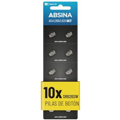 ABSINA 10x Pilhas Botão AG4 LR626-1,5V alcalina, à Prova de Fugas e de Longa Duração SG4 / V4GA / G4A / 4GA / L626 / 177 / SR626SW / LR66 Pilha Botão LR626, Pilhas Relógios, Pilha lr626 ABSINA 10x Pilhas Botão AG4 LR626-1,5V alcalina, à Prova de Fugas e de Longa Duração SG4 / V4GA / G4A / 4GA / L626 / 177 / SR626SW / LR66 Pilha Botão LR626, Pilhas Relógios, Pilha lr626