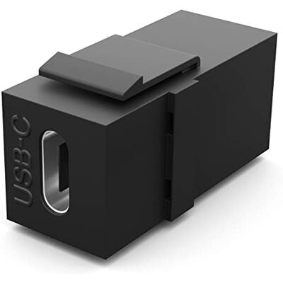 HB-DIGITAL Módulo Keystone com conector USB-C fêmea USB 3.2 Multimédia para painel de conexões, tomada de rede, 240 W, suporte, adaptador, acoplador, plug & play, cor HB-DIGITAL Módulo Keystone com conector USB-C fêmea USB 3.2 Multimédia para painel de conexões, tomada de rede, 240 W, suporte, adaptador, acoplador, plug & play, cor