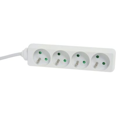 DEBFLEX Extensão de 4 entradas (16 A, 1 m), cor branca DEBFLEX Extensão de 4 entradas (16 A, 1 m), cor branca