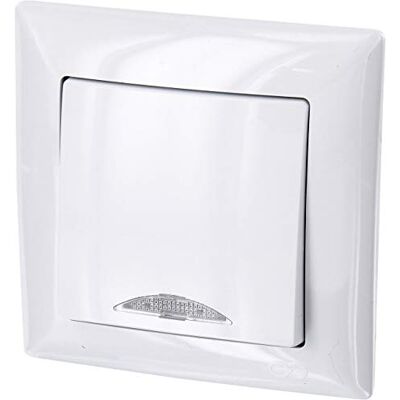 HAVA Interruptor de ligar e desligar embutido, LED, terminal de encaixe, tudo em um, série G1 branco puro HAVA Interruptor de ligar e desligar embutido, LED, terminal de encaixe, tudo em um, série G1 branco puro