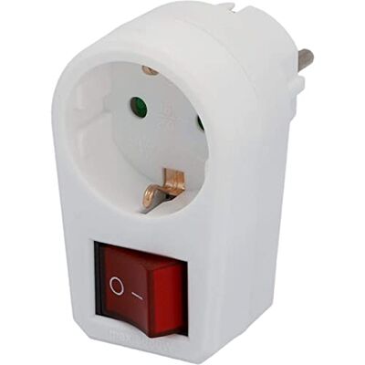 Unitec - 47490L - Branco - Schuko - Tomada com interruptor Unitec - 47490L - Branco - Schuko - Tomada com interruptor