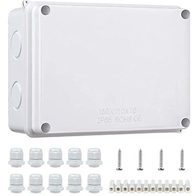 Aoyfuwell Caixa de junção Oifwell IP65, caixa de conectores de cabo exterior ABS, caixa de ligações elétricas de controlo caixa de engenharia elétrica 150 * 110 * 70 mm Aoyfuwell Caixa de junção Oifwell IP65, caixa de conectores de cabo exterior ABS, caixa de ligações elétricas de controlo caixa de engenharia elétrica 150 * 110 * 70 mm