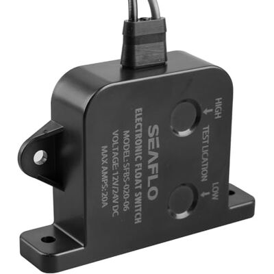 Seaflo Interruptor de bomba de porão de campo elétrico de estado sólido de 20 A, 12/24 V, sensor inteligente de nível de água, para bombas de porão marinhas, sem partes móveis, garantia de 4 anos Seaflo Interruptor de bomba de porão de campo elétrico de estado sólido de 20 A, 12/24 V, sensor inteligente de nível de água, para bombas de porão marinhas, sem partes móveis, garantia de 4 anos