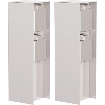 ledscom.de Coluna de tomadas para jardim POMI (2 unidades) para exterior, IP44, duplo, aço inoxidável, forma quadrada, 23 cm ledscom.de Coluna de tomadas para jardim POMI (2 unidades) para exterior, IP44, duplo, aço inoxidável, forma quadrada, 23 cm