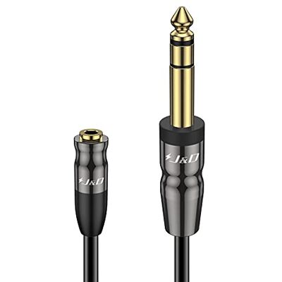 J&D 1/4 de Polegada a 3,5 mm Cabo de Áudio Estéreo, Conector de Carcaça de Cobre Conector Fêmea de 3,5 mm 1/8 Polegadas, TRS a 6,35 mm Cabo de Extensão de Áudio Estéreo TRS Macho, 2,7 Metros J&D 1/4 de Polegada a 3,5 mm Cabo de Áudio Estéreo, Conector de Carcaça de Cobre Conector Fêmea de 3,5 mm 1/8 Polegadas, TRS a 6,35 mm Cabo de Extensão de Áudio Estéreo TRS Macho, 2,7 Metros