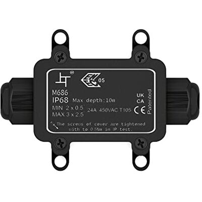HB-DIGITAL Caixa de derivação M686-2A IP68 de 2 vias, caixa de conexão de 3 pólos, 0,5 ~ 2,5 mm², cablagem de cabo exterior, instalação elétrica de 4 11 mm, acoplamento do cabo de alimentação HB-DIGITAL Caixa de derivação M686-2A IP68 de 2 vias, caixa de conexão de 3 pólos, 0,5 ~ 2,5 mm², cablagem de cabo exterior, instalação elétrica de 4 11 mm, acoplamento do cabo de alimentação