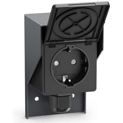ledscom.de Toma de corriente para exteriores y ambientes húmedos PIWI, montaje en superficie, IP44, 1 toma Schuko, 16 A/230 V, acero inoxidable, plástico, antracita ledscom.de Toma de corriente para exteriores y ambientes húmedos PIWI, montaje en superficie, IP44, 1 toma Schuko, 16 A/230 V, acero inoxidable, plástico, antracita