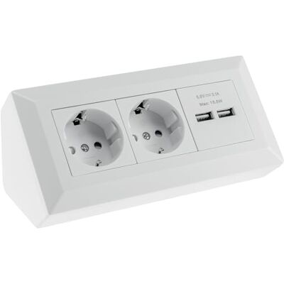 Chilitec Esticador de energia - 2 tomadas, 2 USB - Branco fosco Chilitec Esticador de energia - 2 tomadas, 2 USB - Branco fosco