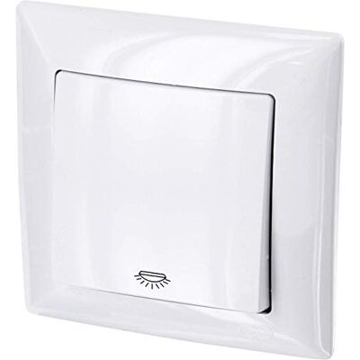 HAVA Botão embutido, símbolo de luz, braçadeira de tomada, tudo em um, série G1 branco puro HAVA Botão embutido, símbolo de luz, braçadeira de tomada, tudo em um, série G1 branco puro