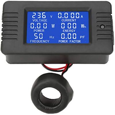 Walfront AC 80-260 V 100A Multímetro digital com ecrã LCD medidor de energia tensão corrente teste frequência com tipo CT fechado Walfront AC 80-260 V 100A Multímetro digital com ecrã LCD medidor de energia tensão corrente teste frequência com tipo CT fechado