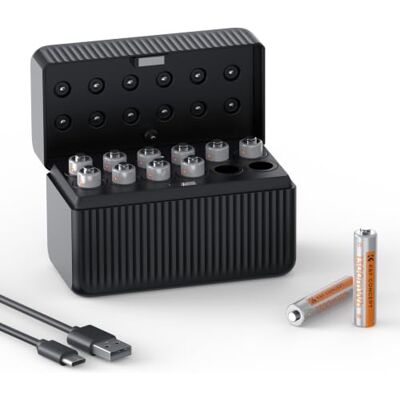 K&F CONCEPT Pilhas AAA lítio recarregáveis 1300 mWh 1,5 V 12 unidades Pilhas AAA lítio recarregáveis, 1300 mWh, 1,5 V constantes, 1600 ciclos, 12 pilhas, carga total em 4,5 h K&F CONCEPT Pilhas AAA lítio recarregáveis 1300 mWh 1,5 V 12 unidades Pilhas AAA lítio recarregáveis, 1300 mWh, 1,5 V constantes, 1600 ciclos, 12 pilhas, carga total em 4,5 h