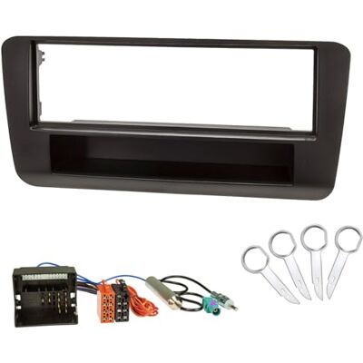 sound-way Kit de montagem automática, moldura 1 DIN rádio para carro, adaptador compatível com Audi A1 (8X) 2010-2018 sound-way Kit de montagem automática, moldura 1 DIN rádio para carro, adaptador compatível com Audi A1 (8X) 2010-2018