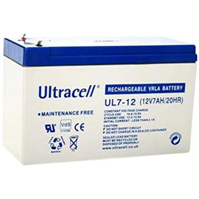 Ultracell 78246 Válvula reguladora de chumbo ácido (VRLA) 7000 mAh, 12 V, bateria recarregável, 12 V, cor branca Ultracell 78246 Válvula reguladora de chumbo ácido (VRLA) 7000 mAh, 12 V, bateria recarregável, 12 V, cor branca
