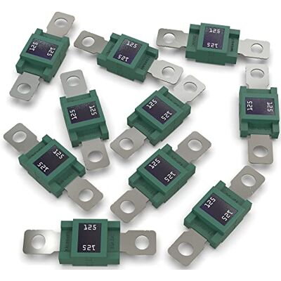 AUPROTEC Fusível MEGA FuSJFS de alta corrente aparafusáveis 80A 500A seleção: 125A Ampere verde, 10 peças AUPROTEC Fusível MEGA FuSJFS de alta corrente aparafusáveis 80A 500A seleção: 125A Ampere verde, 10 peças