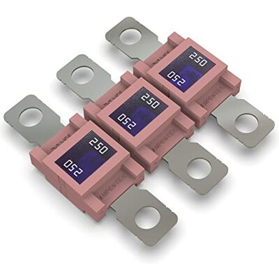 AUPROTEC Fusível MEGA FuSJFS de alta corrente aparafusáveis 80A 500A seleção: 250A Ampere rosa, 3 peças AUPROTEC Fusível MEGA FuSJFS de alta corrente aparafusáveis 80A 500A seleção: 250A Ampere rosa, 3 peças