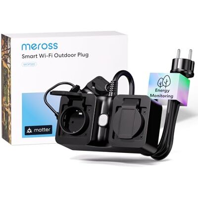 meross Tomada Exterior Inteligente com Medição de Consumo, WiFi Matter Tomada 16A Mede Produção de Painéis Solares, Suporte para Matter, Alexa, Apple Home e Google Home, IP44, com Cabo de 1,5m meross Tomada Exterior Inteligente com Medição de Consumo, WiFi Matter Tomada 16A Mede Produção de Painéis Solares, Suporte para Matter, Alexa, Apple Home e Google Home, IP44, com Cabo de 1,5m
