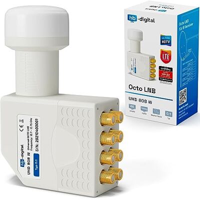 HB-DIGITAL Octo LNB LNC 8 Os participantes diretos Full HD 3D TV 4K branco White GZRD contactos banhados a ouro GZRD proteção ambiental (Extensível) HB-DIGITAL Octo LNB LNC 8 Os participantes diretos Full HD 3D TV 4K branco White GZRD contactos banhados a ouro GZRD proteção ambiental (Extensível)