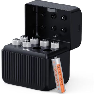 K&F CONCEPT Pilhas AAA lítio recarregáveis 1300 mWh 1,5 V 8 unidades Pilhas AAA lítio recarregáveis, 1300 mWh, 1,5 V constantes, 1600 ciclos, carregamento rápido 2,5 h, 8 adaptadores AAA-AA K&F CONCEPT Pilhas AAA lítio recarregáveis 1300 mWh 1,5 V 8 unidades Pilhas AAA lítio recarregáveis, 1300 mWh, 1,5 V constantes, 1600 ciclos, carregamento rápido 2,5 h, 8 adaptadores AAA-AA