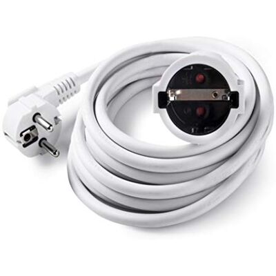 Famatel Cabo de extensão branco, 5 metros, corrente para exteriores, proteção infantil, branco Famatel Cabo de extensão branco, 5 metros, corrente para exteriores, proteção infantil, branco