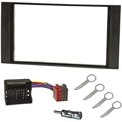 sound-way Kit de montagem de rádio com moldura embelezadora de rádio, 2 DIN e adaptador ISO sound-way Kit de montagem de rádio com moldura embelezadora de rádio, 2 DIN e adaptador ISO