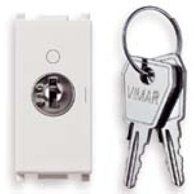 Vimar Série plana Interruptor 2 polos 16 ax + chave 000 off branco Vimar Série plana Interruptor 2 polos 16 ax + chave 000 off branco