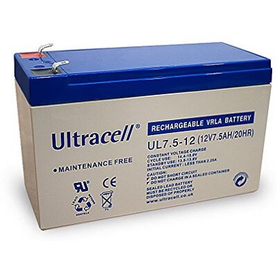 Ultracell Bateria de chumbo (12 V 7,5 Ah (Faston 187-4,8 mm) 151 mm Ultracell Bateria de chumbo (12 V 7,5 Ah (Faston 187-4,8 mm) 151 mm