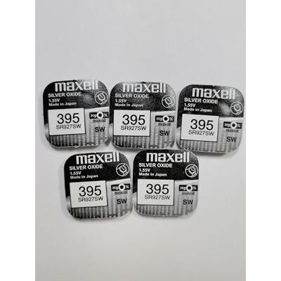 Maxell SR927SW Pilha de relógio, 1,55 V, 395, 5 unidades por pacote Maxell SR927SW Pilha de relógio, 1,55 V, 395, 5 unidades por pacote